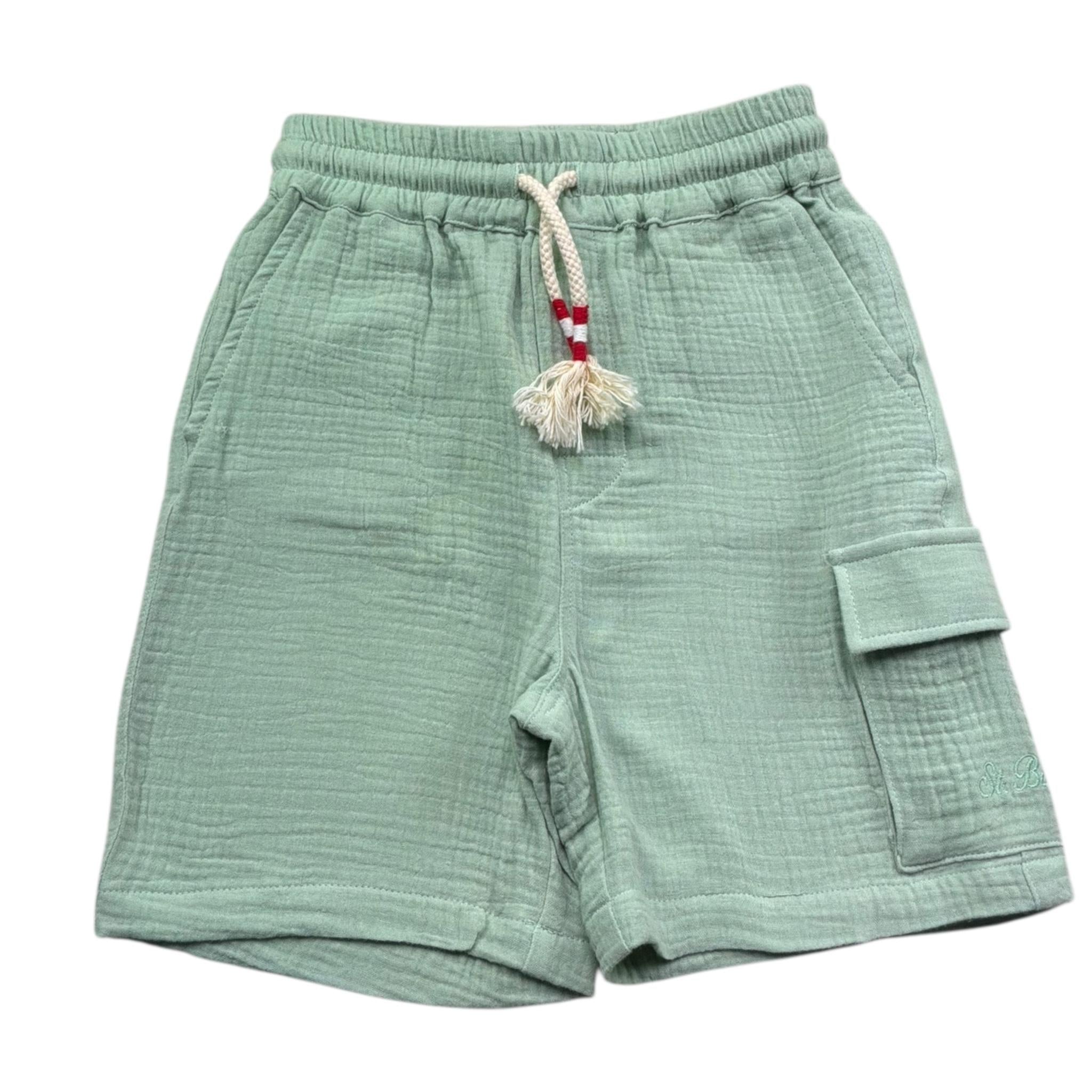 Saint Barth Bermuda Tinta Unita con Elastico In Vita per Bambino 00861L VERDE ACQUA SAINT BARTH 