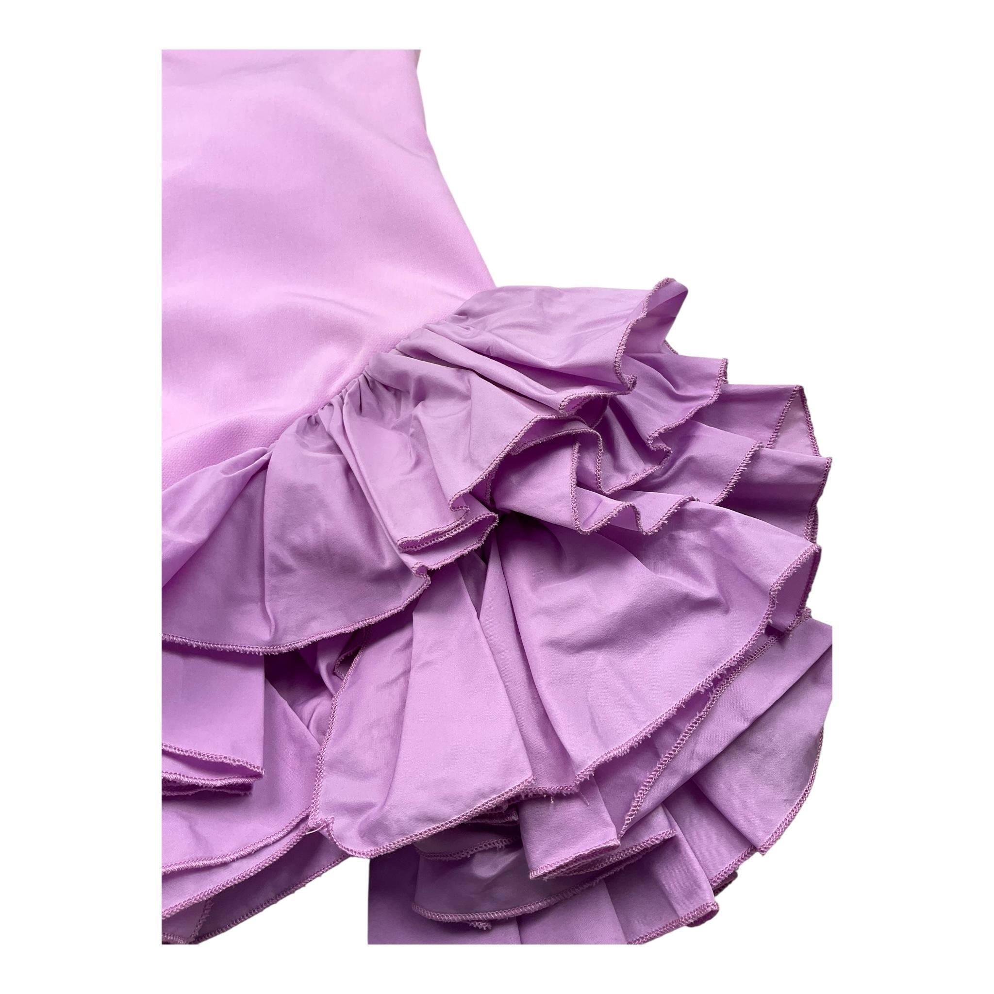 Fun & Fun Abito Tinta Unita con Balze per Bambina FNCJDR01011 GLICINE FUN & FUN 