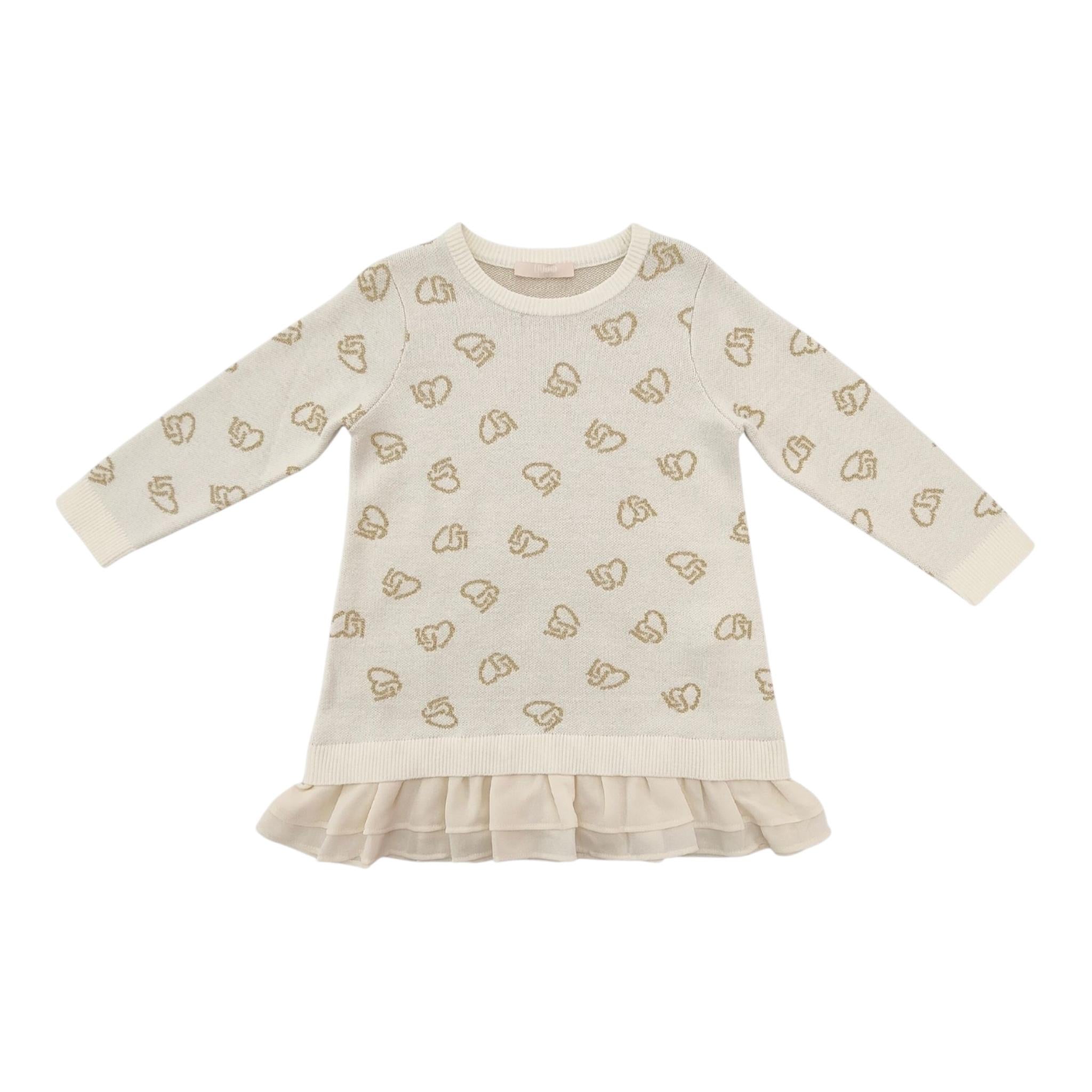 LIU JO abit manica lunga tinta unita con stampe in contrasto Panna per Neonata GF4041 PANNA LIU JO 