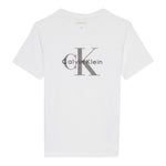 Calvin Klein T-Shirt Girocollo Tinta Unita con Logo per Neonato IN0IN0001 BIANCO CALVIN KLEIN 
