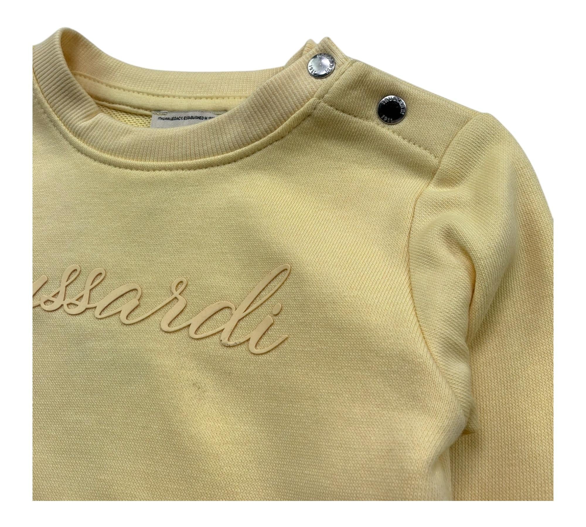 Trussardi Felpa Chiusa Girocollo Tinta Unita con Logo per Neonata TIP26014FE GIALLO TRUSSARDI 