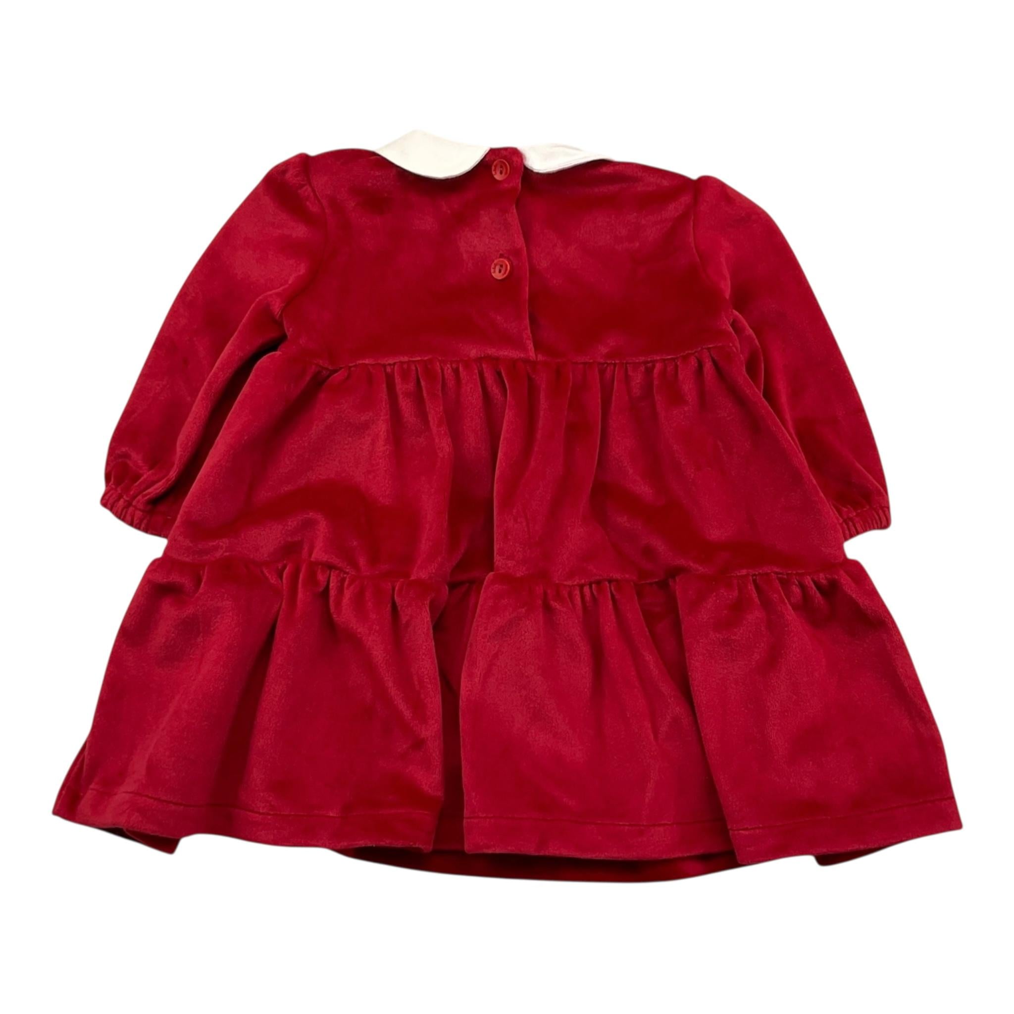 LALALU' abito manica lunga tinta unita in velluto Rosso per Neonata VTL12NX ROSSO LALALU' 