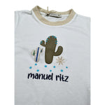 Manuel Ritz T-Shirt Girocollo tinta unita con Ricamo Panna per Bambino MR3117XX PANNA MANUEL RITZ 