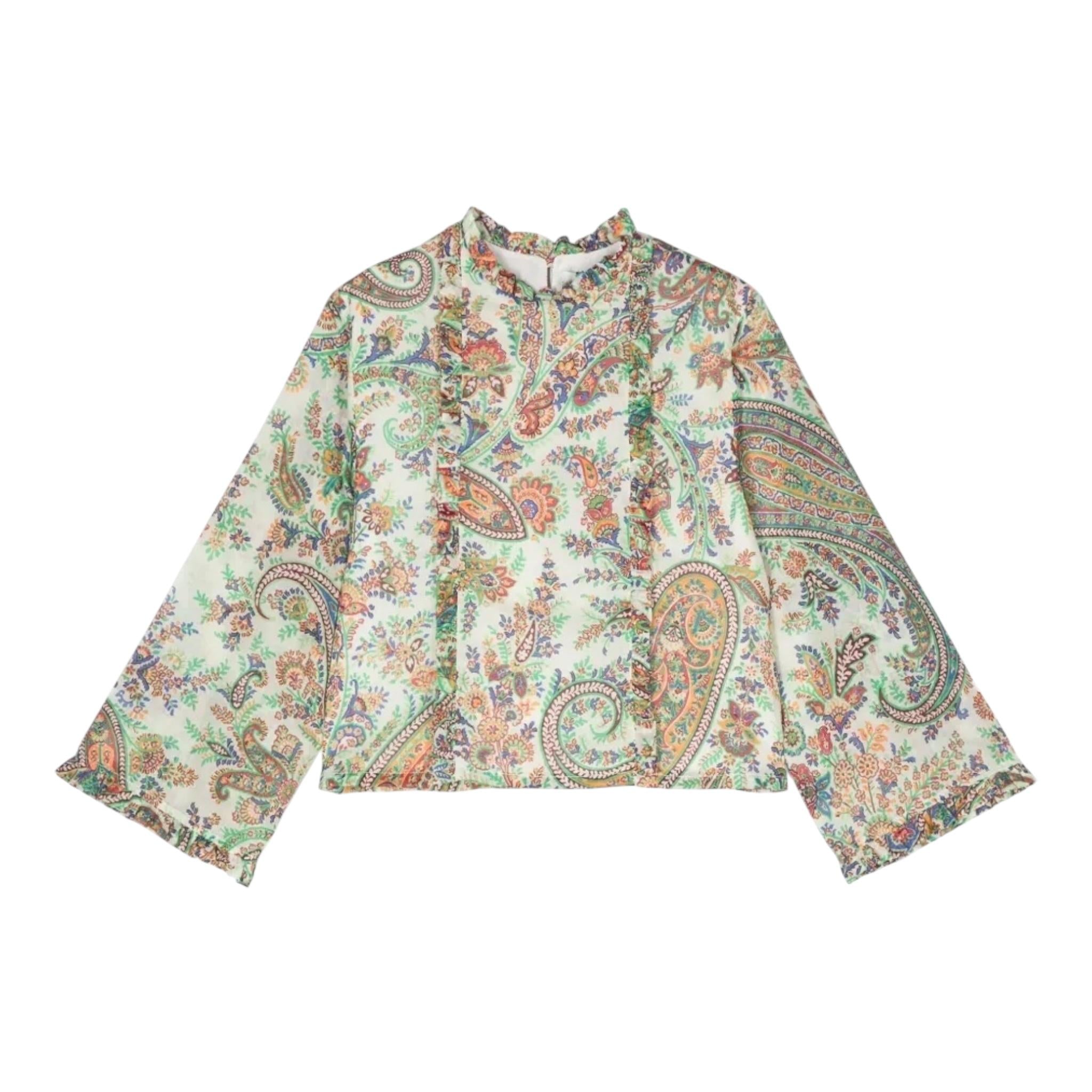 Etro Camicia Tinta Unita con Fantasia per Bambina GU5A53 BIANCO ETRO 
