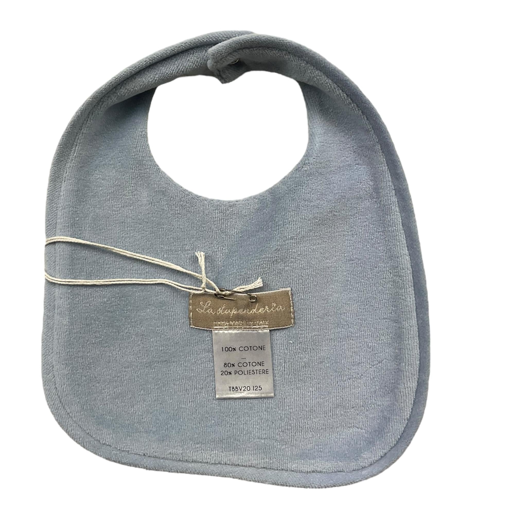 LA STUPENDERIA bavetta tinta unita con fantasia cuori Bianco/azzurro per Neonata TBBV20 BIANCO/AZZURRO LA STUPENDERIA 