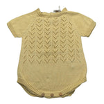 Wedoble Pagliaccetto Mezza Manica Tinta Unita con Trafori per Neonato V2507305A GIALLO WEDOBLE 