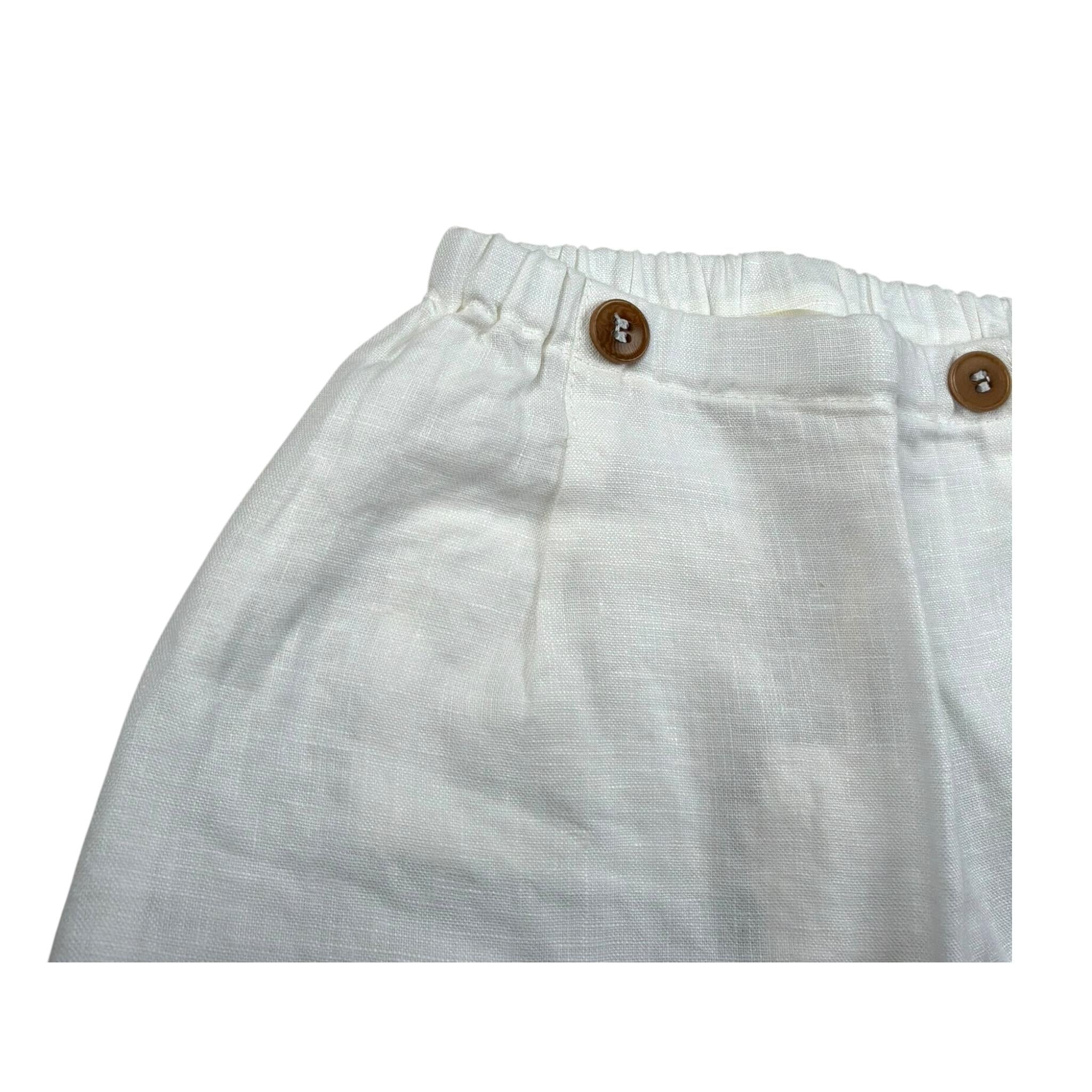 Zhoe & Tobiah Bermuda Tinta Unita con Elastico In Vita per Neonato LN3B PANNA ZHOE & TOBIAH 