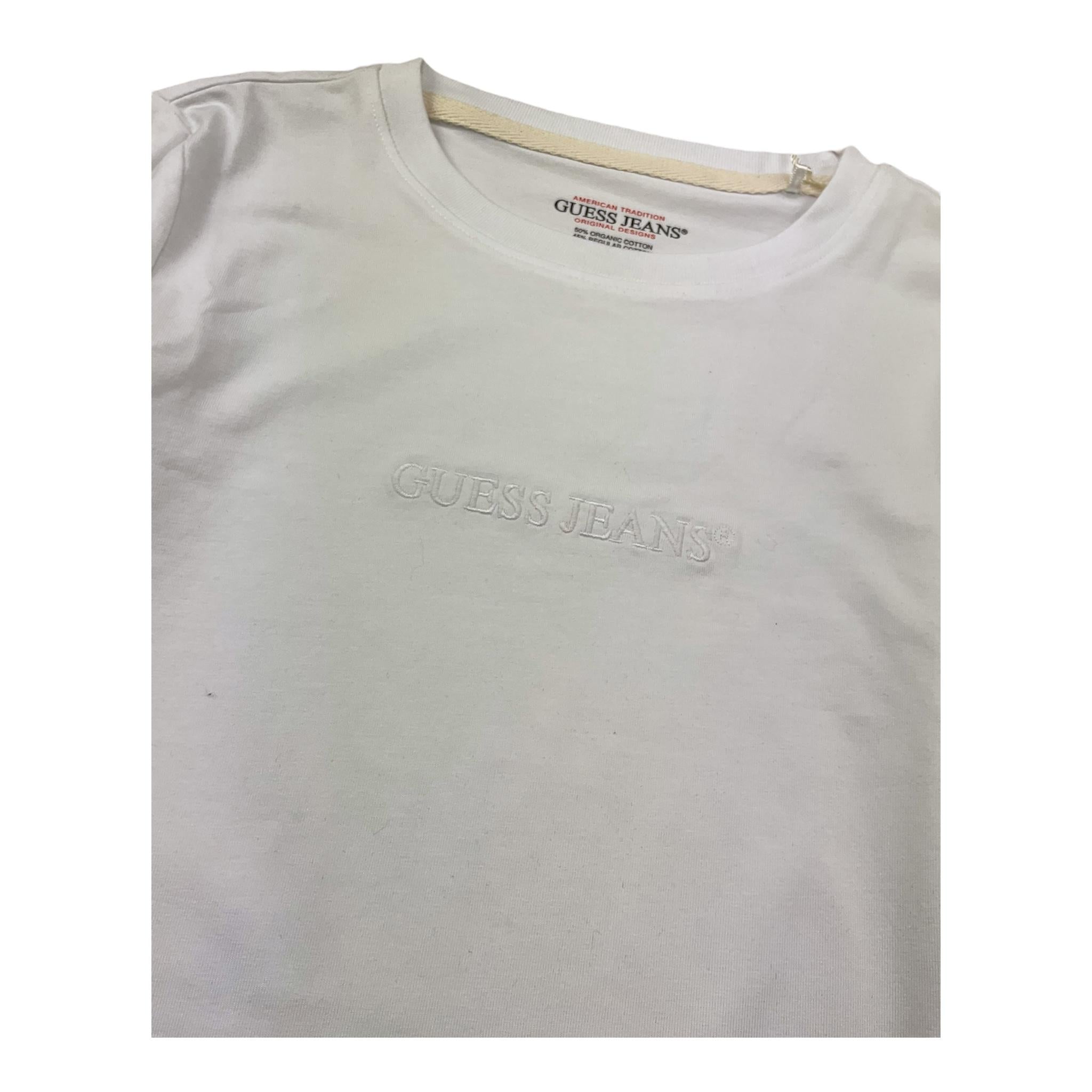 Guess Shirt Girocollo Tinta Unita con Logo per Bambino W4YI22J1314 BIANCO GUESS 