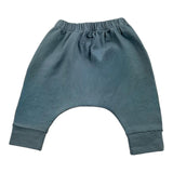 Teddy E Minou Pantalone Tinta Unita Con Elastico In Vita Azzurro Per Neonato