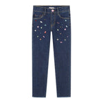 BillIEBLUSH jeans tinta unita con brillantini Blu per Bambina U20452 BLU BillIEBLUSH 