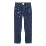 BillIEBLUSH jeans tinta unita con brillantini Blu per Bambina U20452 BLU BillIEBLUSH 