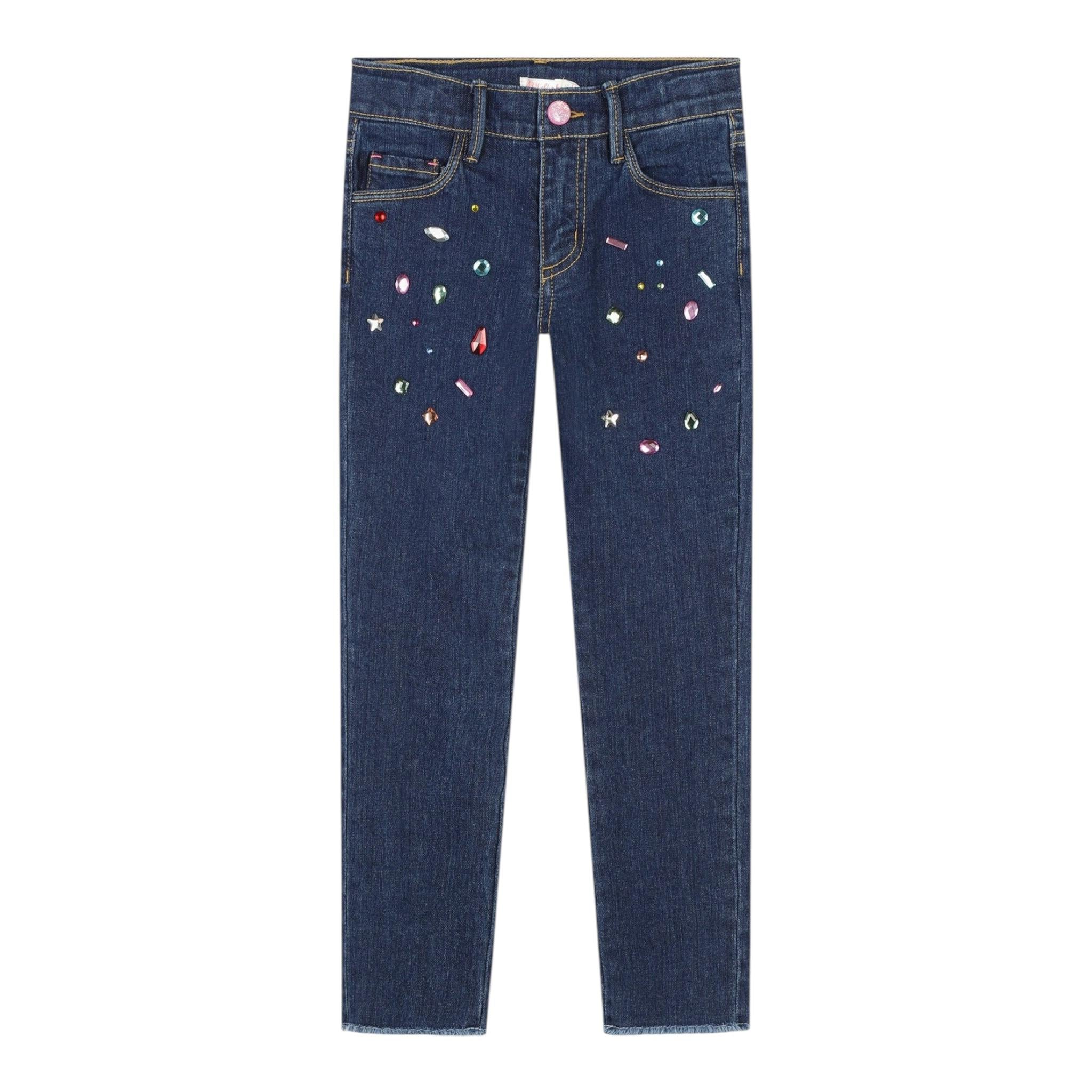 BillIEBLUSH jeans tinta unita con brillantini Blu per Bambina U20452 BLU BillIEBLUSH 