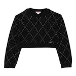 LIU JO maglia girocollo tinta unita cn brillantini Nero per Bambina GF4137 NERO LIU JO 