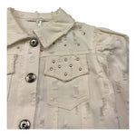 Miss Grant Giubbino In Denim Tinta Unita per Bambina MG1279 PANNA MISS GRANT 