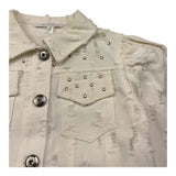 Miss Grant Giubbino In Denim Tinta Unita per Bambina MG1279 PANNA MISS GRANT 