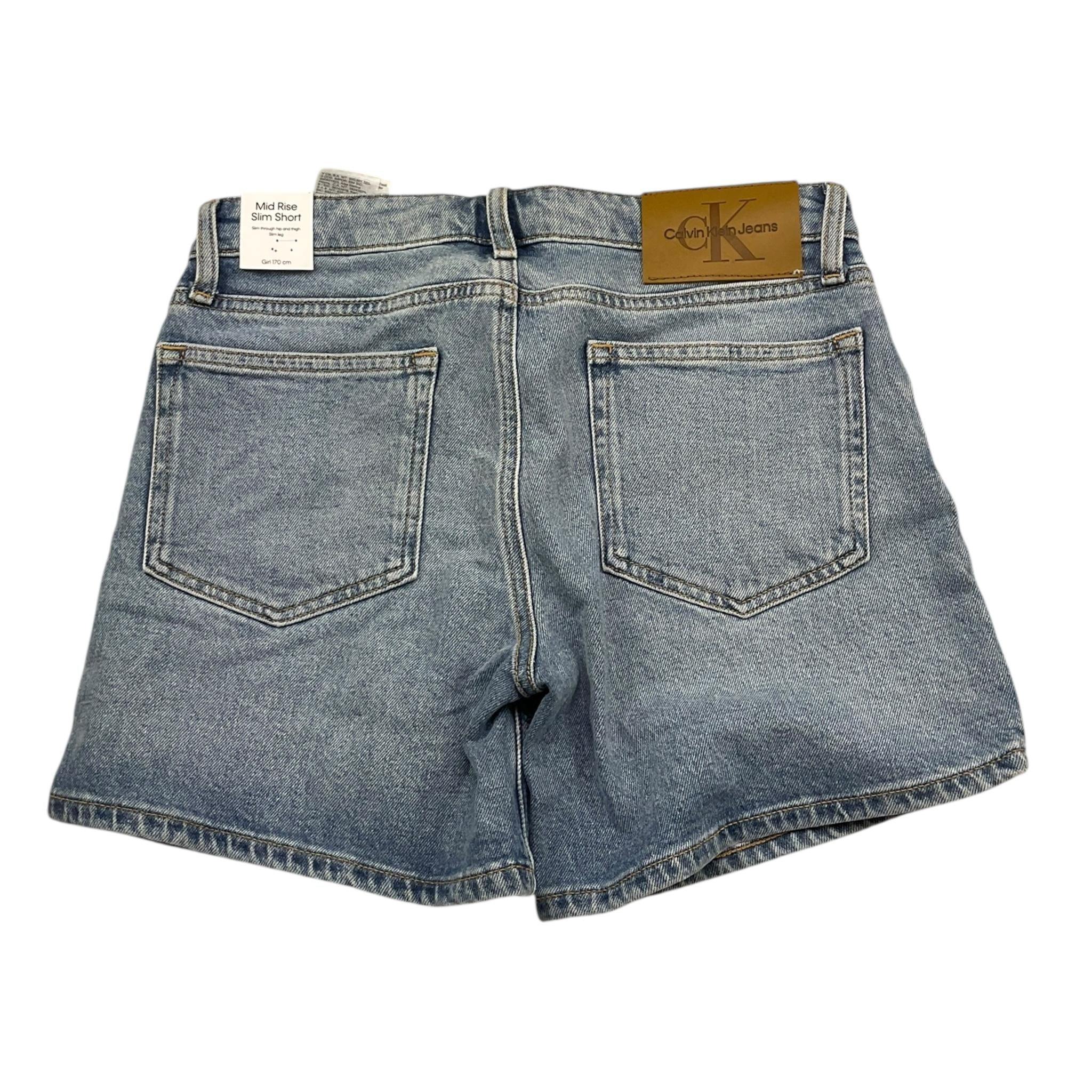 Calvin Klein Short Tinta Unita In Denim con Girovita Reglabile per Bambina IG0IG02892 AZZURRO CALVIN KLEIN 