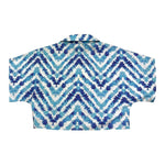 Janice Camicia Mezza Manica Modello Crop Tinta Unita con Fantasia per Bambina JN492R BIANCO JANICE 
