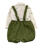 Colori Chiari Completo 3 Pezzi Camicia-Salopette-Papillon per Neonato MN308115 VERDE COLORI CHIARI 