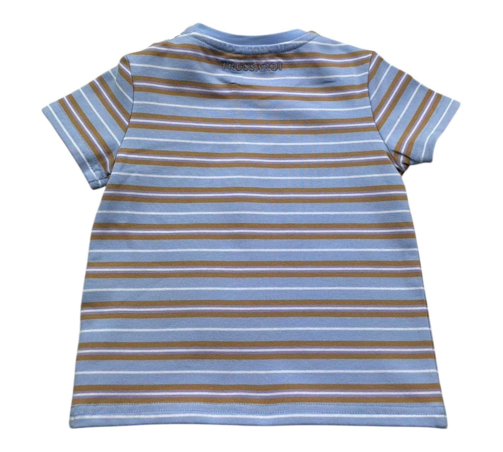 Trussardi T-Shirt Girocollo Fantasia A Righe per Neonata TIP26110TS AZZURRO TRUSSARDI 
