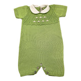 Gughelino Pagliaccetto In Filo Tinta Unita con Colletto In Contrasto per Neonata 3041 VERDE GUGHELINO 