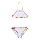 Emilio Pucci Costume Modello Bikini Fascia-Slip Bianco Per Bambina