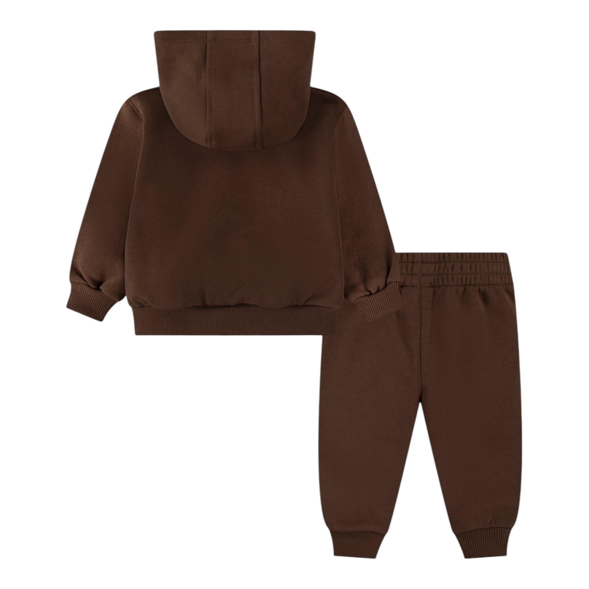 NIKE completo tinta unita 2pz felpa-pantalone Marrone per Bambino 86M346 MARRONE NIKE 