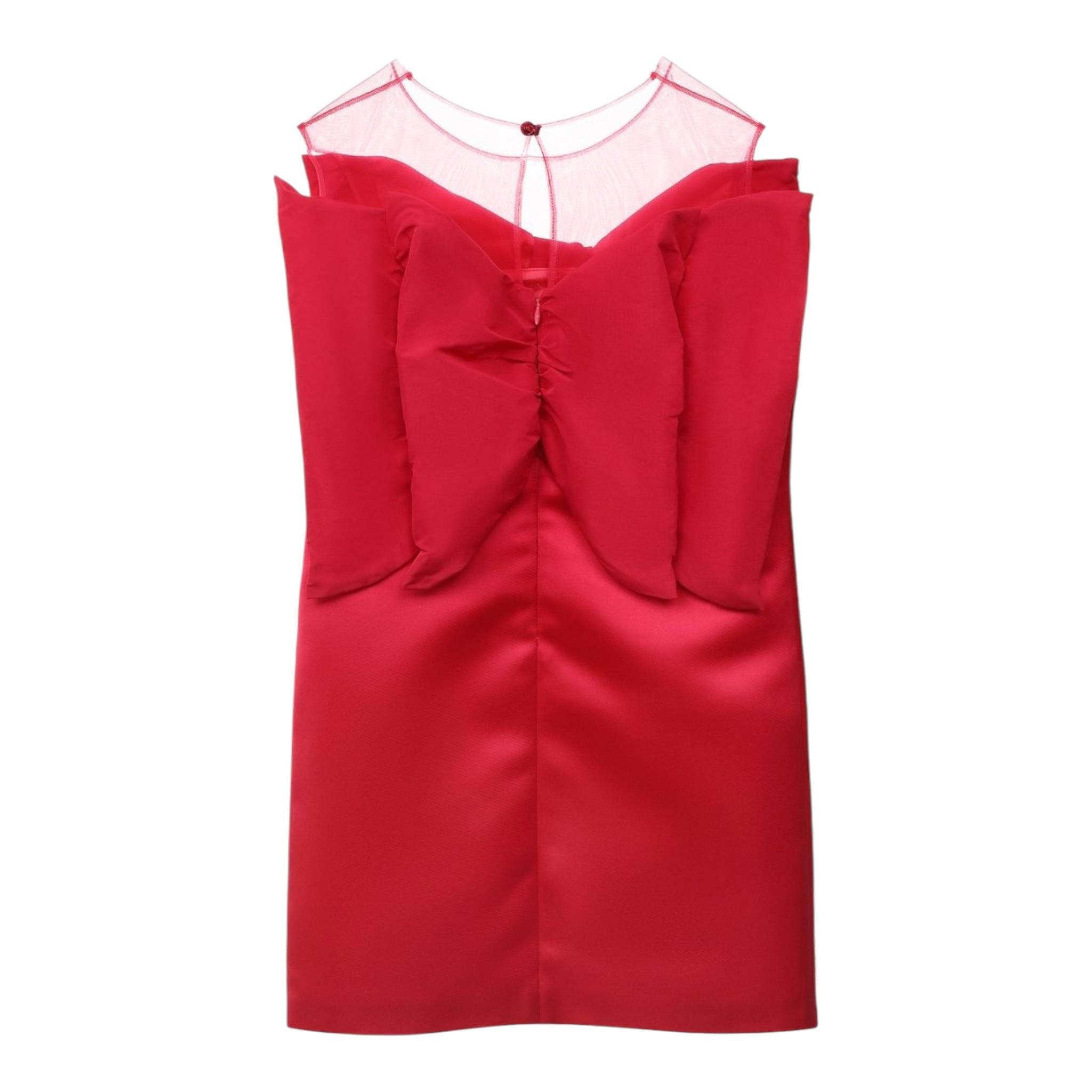 Elisabetta Franchi Abito Giromanica con Fiocco Tinta Unita per Bambina EFAB451 FUXIA ELISABETTA FRANCHI 