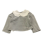 LE BEBE' maglia tinta unita con colletto e fantasia a righe Bianco per Neonata LBG6071 BIANCO LE BEBE' 