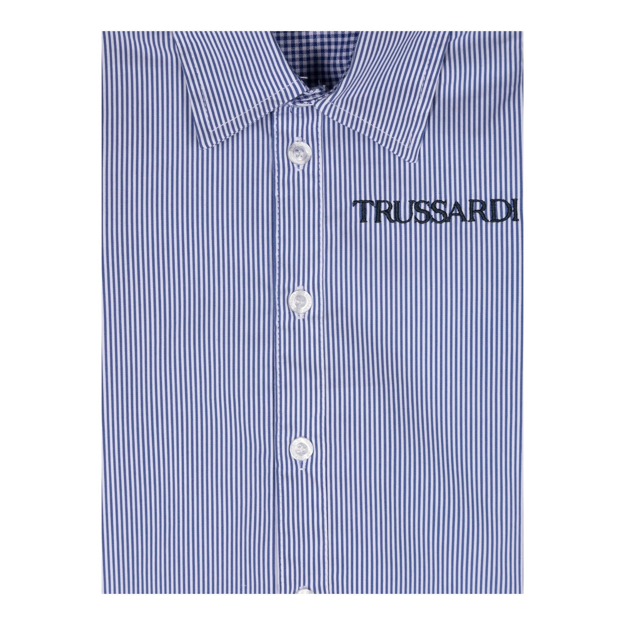 TRUSSARDI camicia manica lunga fantasia  a righe Bianco/azzuro per Neonato TIA24171CAN BIANCO/AZZURRO TRUSSARDI 