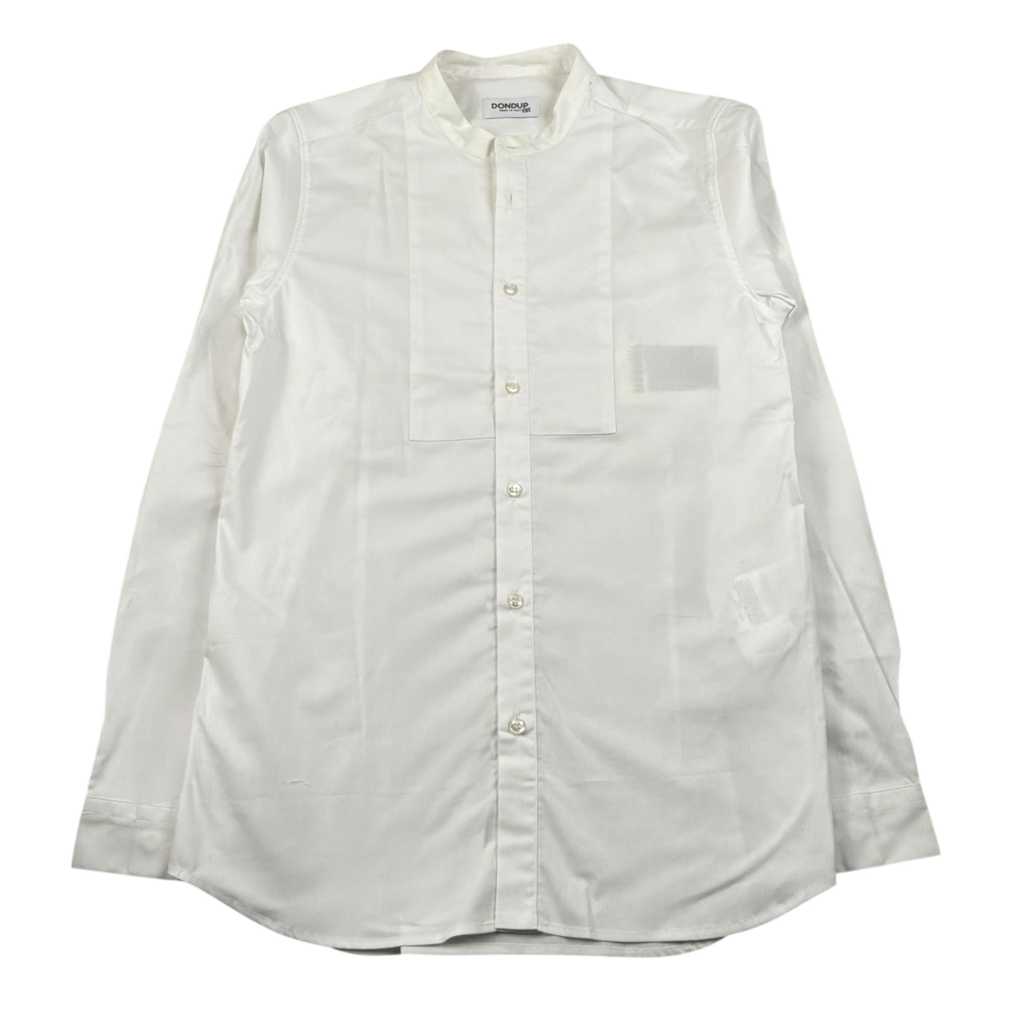 Dondup Camicia Manica Lunga Tinta Unita Collo Coreano per Bambino DMCA62 BIANCO DONDUP 