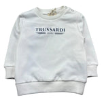 Trussardi Felpa Chiusa Girocollo Tinta Unita con Stampa per Neonato TIP26101FE BIANCO TRUSSARDI 