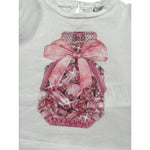 M+E' T-Shirt Girocollo Tinta Unita con Stampa per Bambina UE1856JX BIANCO M+E' 