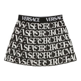 Versace Gonna Tinta Unita Con Fantasia Nero Per Bambina