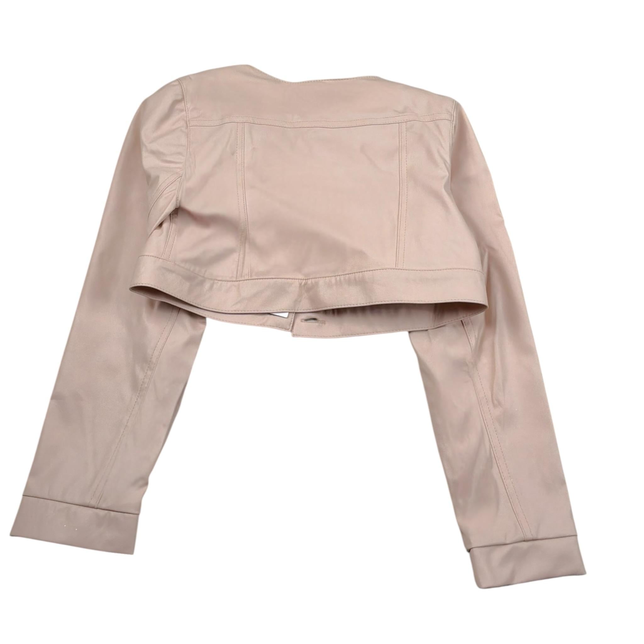 Bella Brilli Giubbino Modello Crop Tinta Unita In Ecopelle per Bambina FURUUR ROSA BELLA BRILLI 
