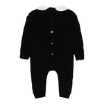 ELISABETTA FRANCHI tutina in maglia tinta unita con colletto in contrasto Nero per Neonata ENTU117 NERO ELISABETTA FRANCHI 