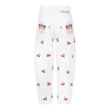 Stella Mccartney Jeans Tinta Unita con Ricami Ciliegie per Bambina TW6B800X BIANCO STELLA McCARTNEY 