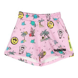 Barrow Kids Short Tinta Unita Con Stampe In Contrasto Rosa Per Bambina