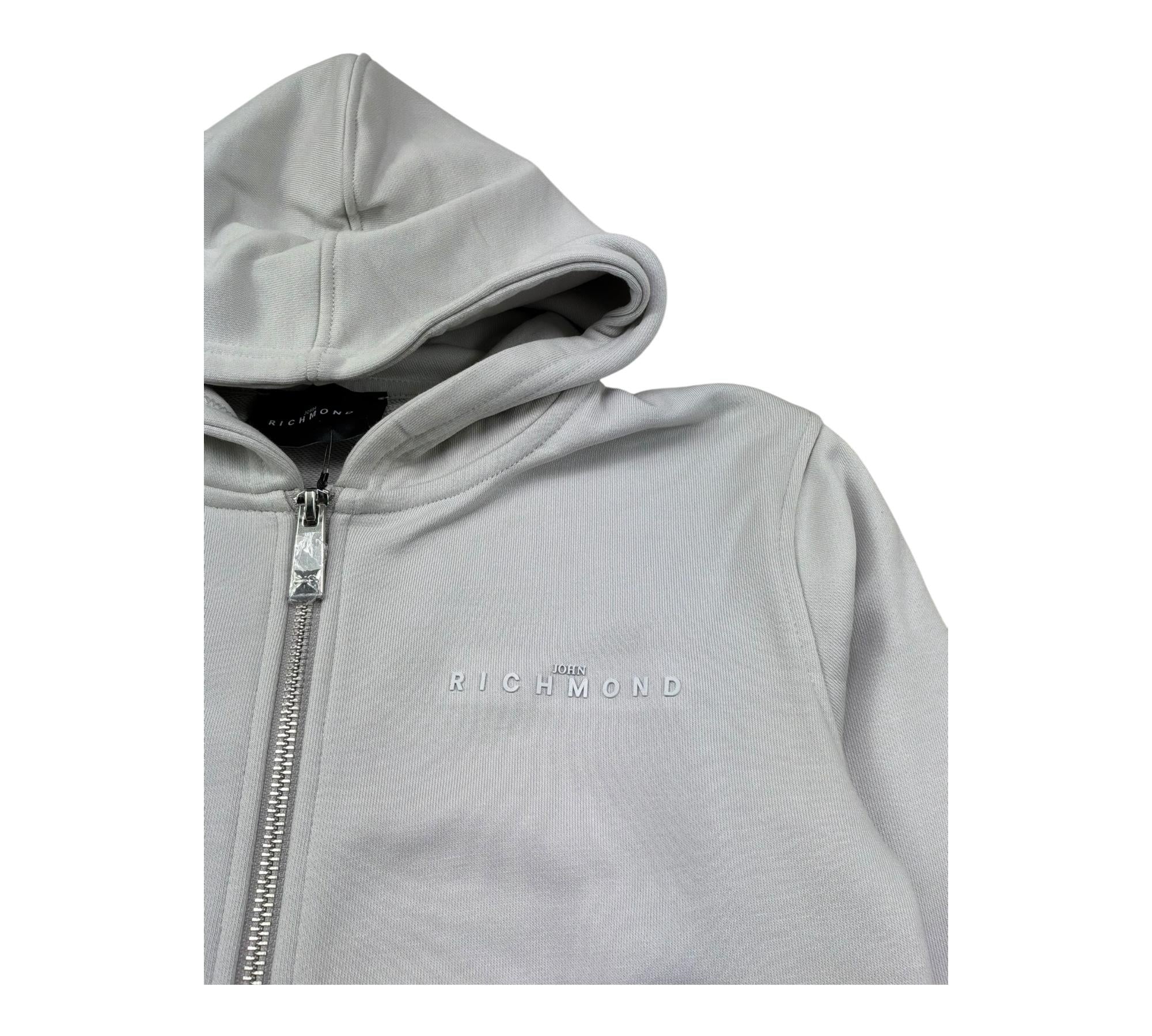John Richmond Felpa con Zip E Cappuccio Tinta Unita per Bambino RBP26001FE GRIGIO JOHN RICHMOND 