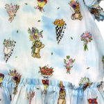 Moschino Abito Tinta Unita con Stampa per Bambina HDV0HH AZZURRO MOSCHINO 