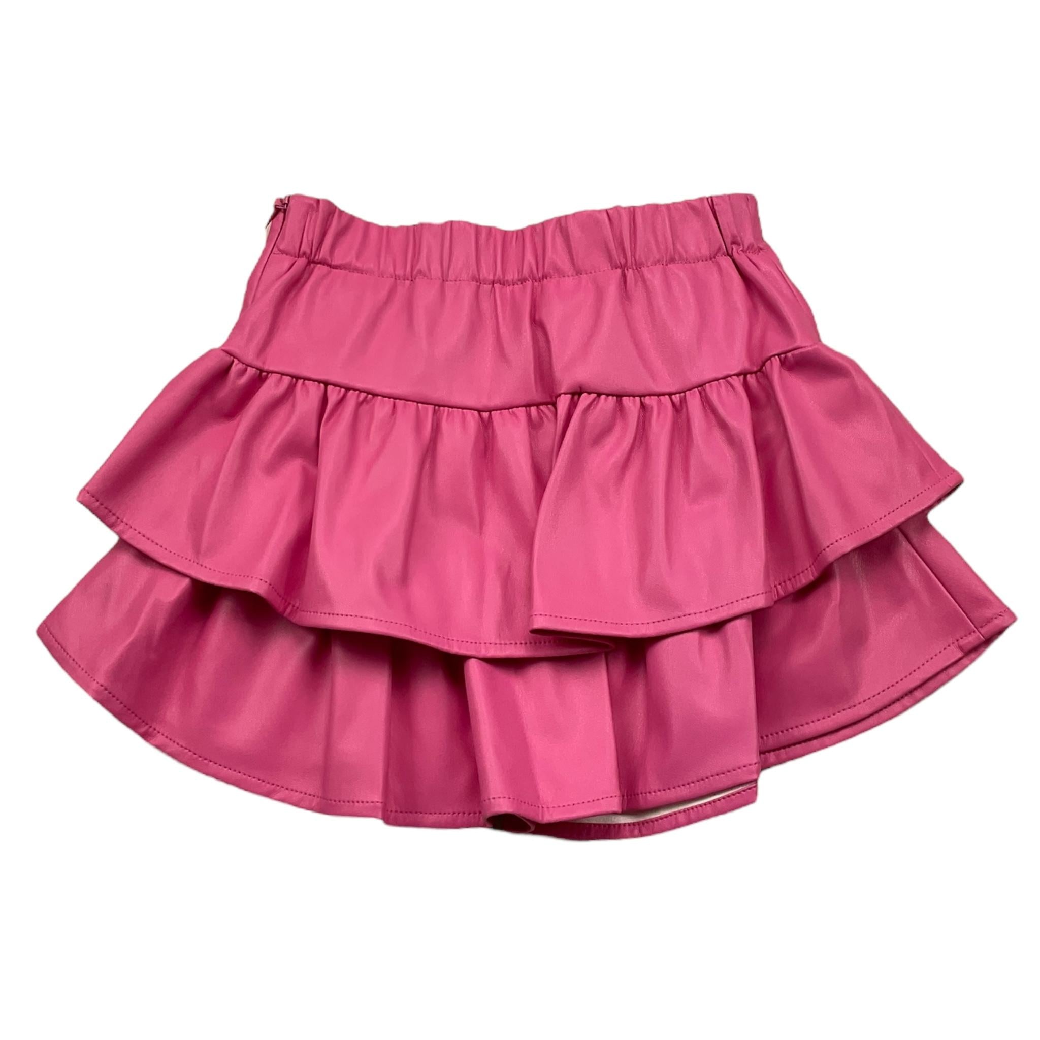 LIU JO gonna tinta unita in ecopelle Rosa per Bambina KF4013 ROSA LIU JO 
