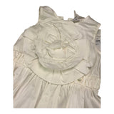 Elisabetta Franchi Abito Giromanica Tinta Unita Con Rosa Bianco Per Neonata