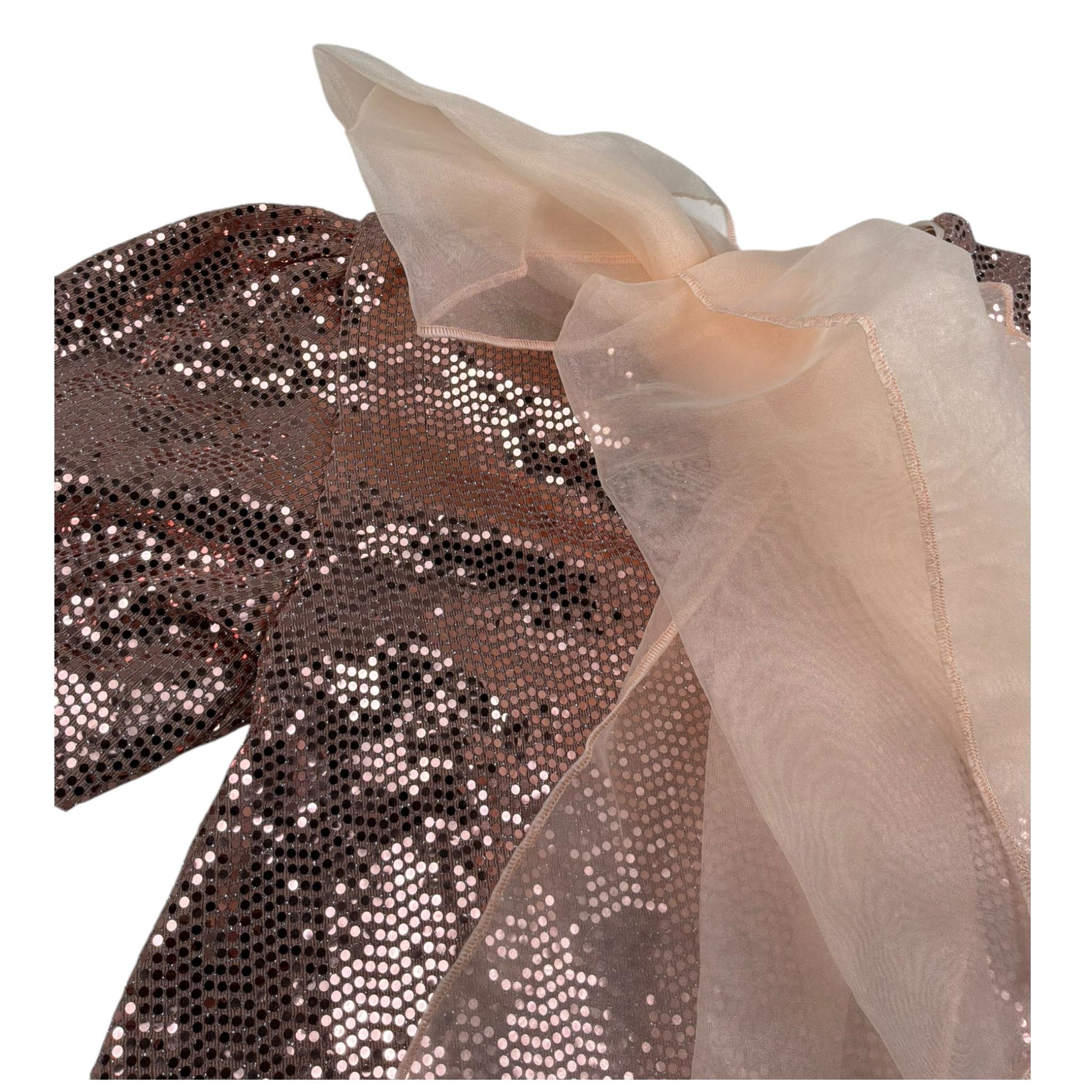 Miss Grant Abito Mezza Manica Paillettato per Bambina MG1288 ROSA MISS GRANT 