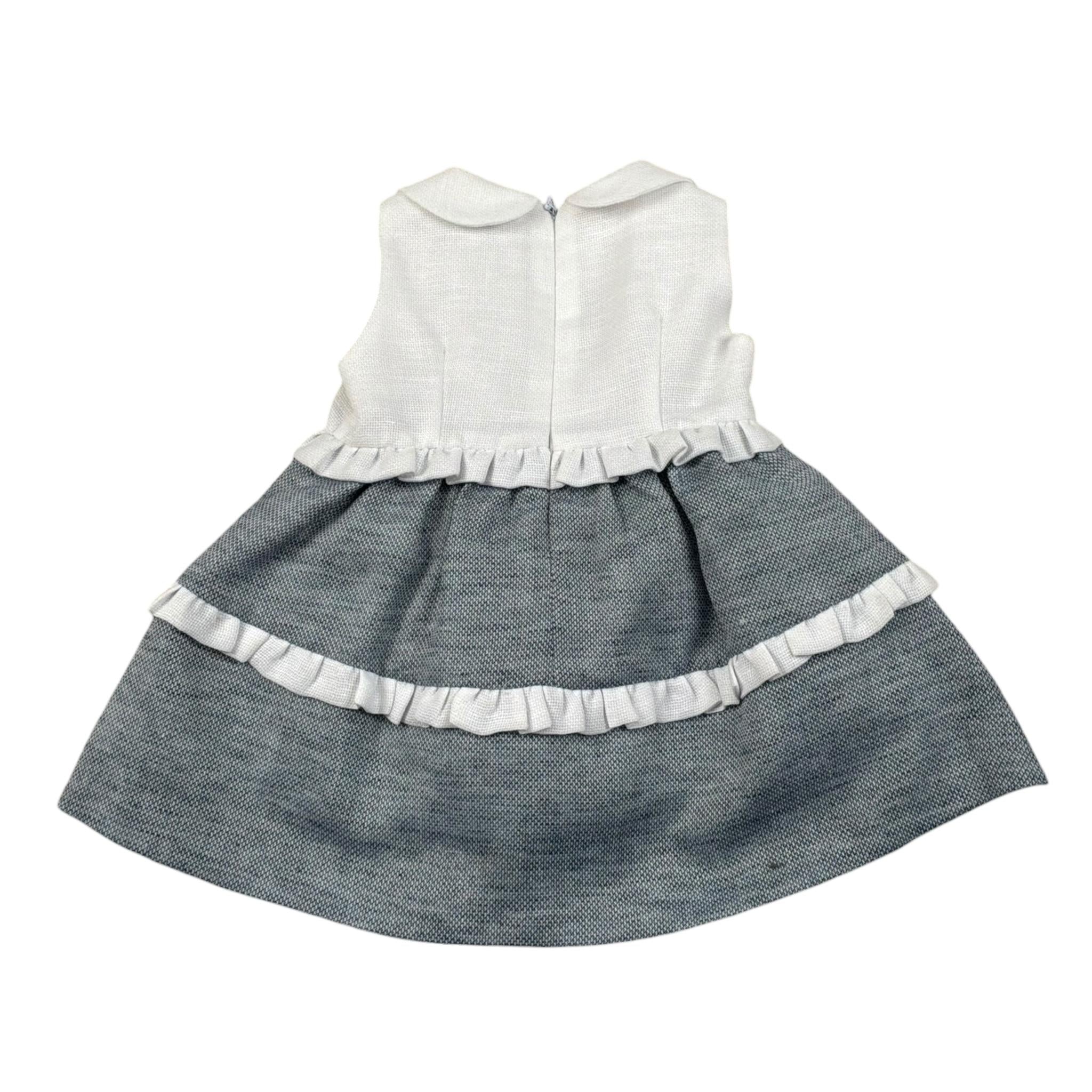 Ambaraba Abito Giromanica Bicolore con Applicazioni per Neonata 211 BIANCO/BLU AMBARABA 