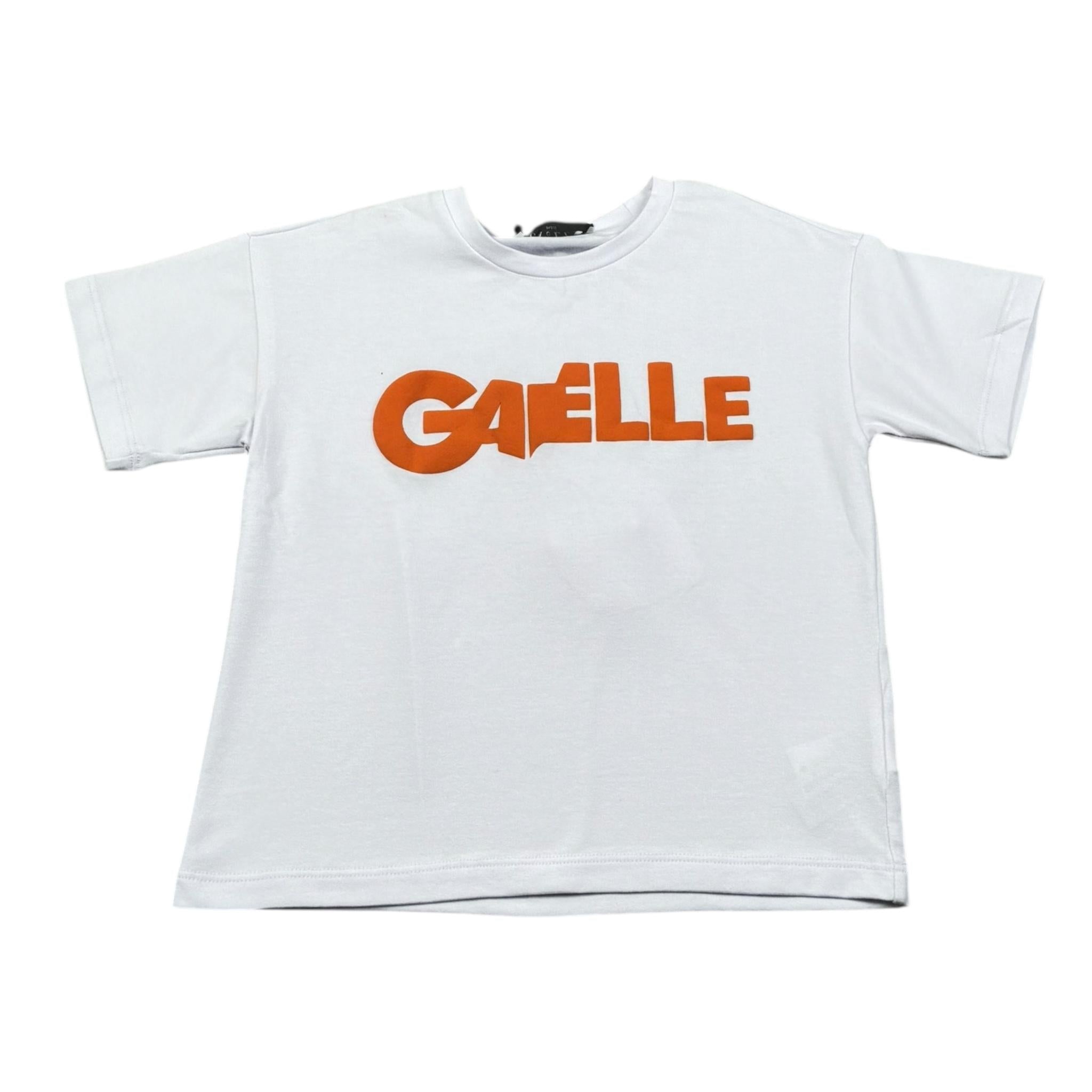 Gaelle T-Shirt Girocollo Tinta Unita con Stampa per Bambina 2746M00388X BIANCO GAELLE 