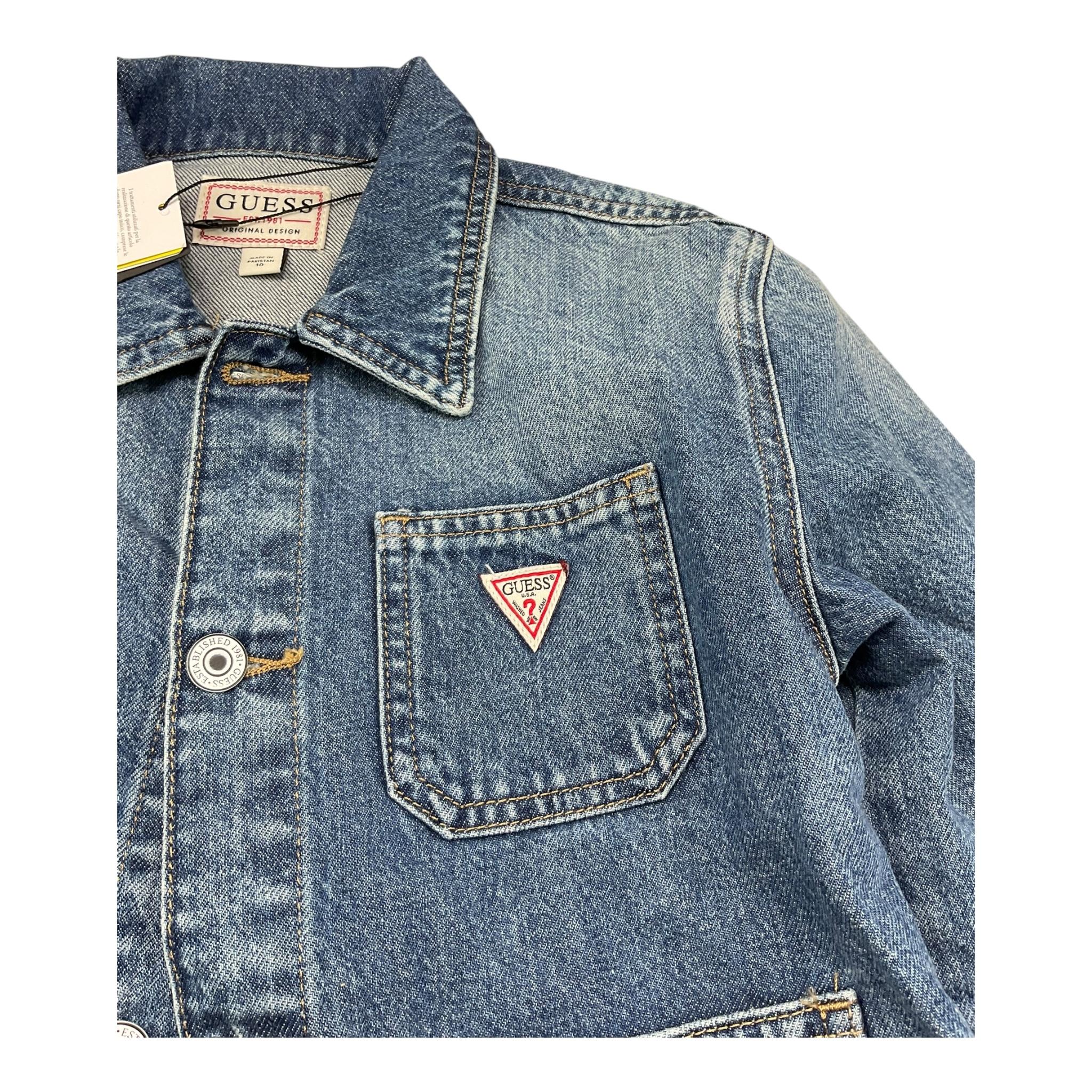 Guess Giubbino In Denim Tinta Unita per Bambino J5RL04D45 BLU GUESS 