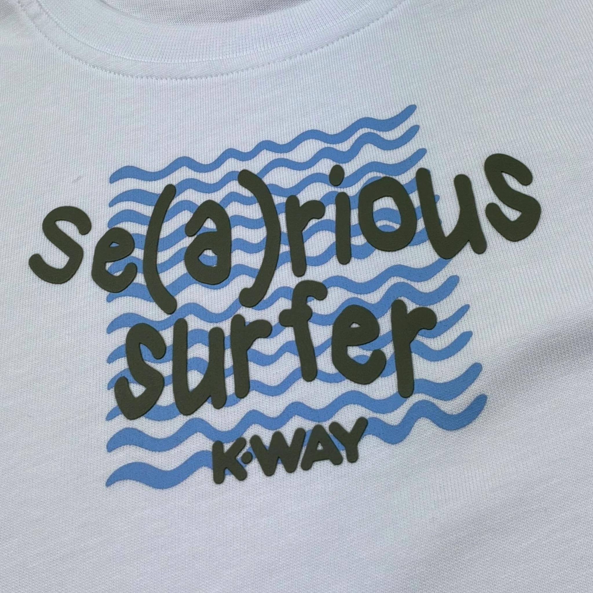 K-Way T-Shirt Girocollo Tinta Unita con Stampa per Bambino K1161YW BIANCO K-WAY 