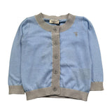 Trussardi Cardigan Tinta Unita con Logo E Profili In Contrasto per Neonato TIP26109CD AZZURRO TRUSSARDI 