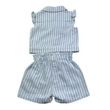 Moschino Completo 2 Pezzi Camicia-Short Tinta Unita Fantasia A Righe per Neonata MDN001 BIANCO MOSCHINO 