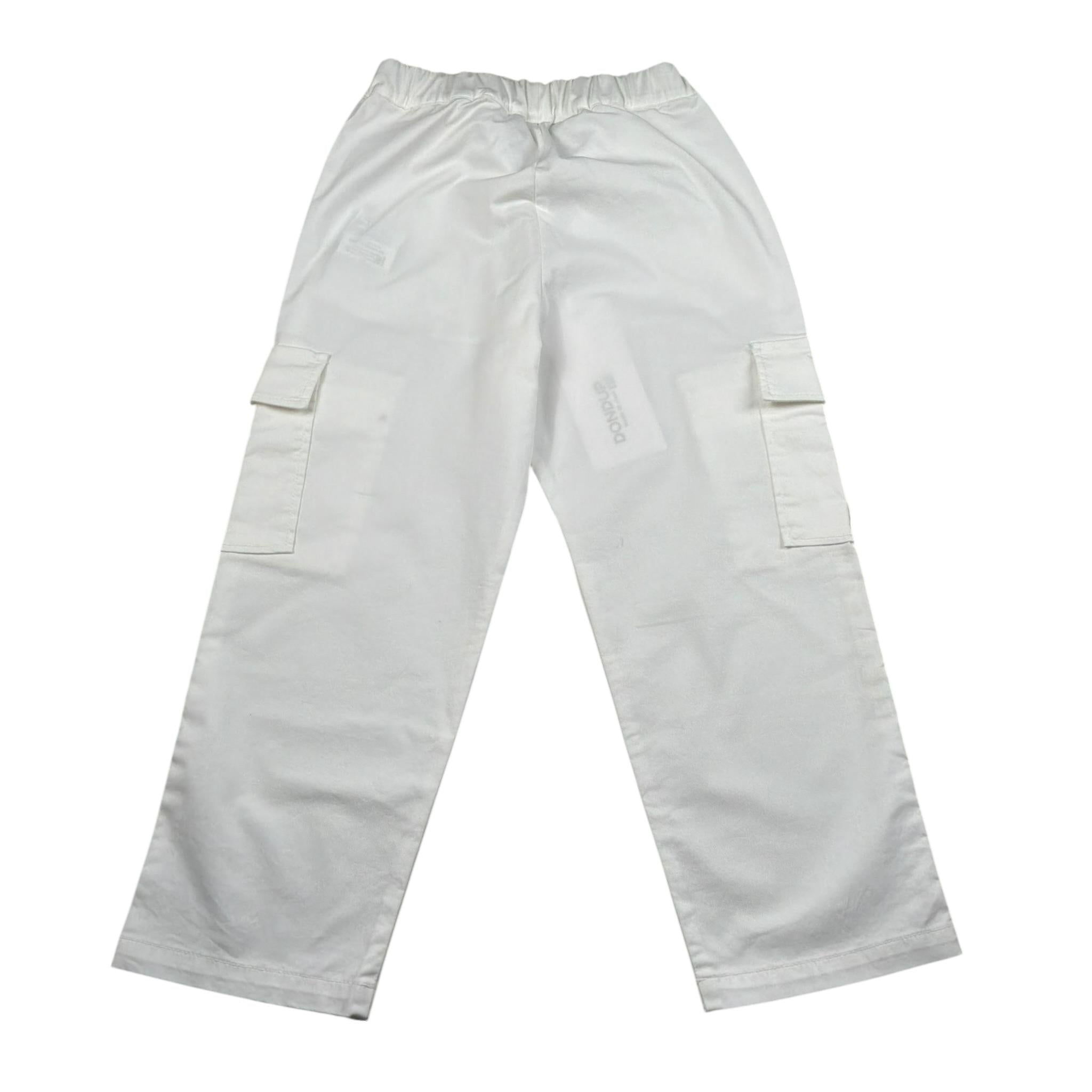 Dondup Pantalon Tinta Unita con Elaatico In Vita per Bambino DMPA041 BIANCO DONDUP 