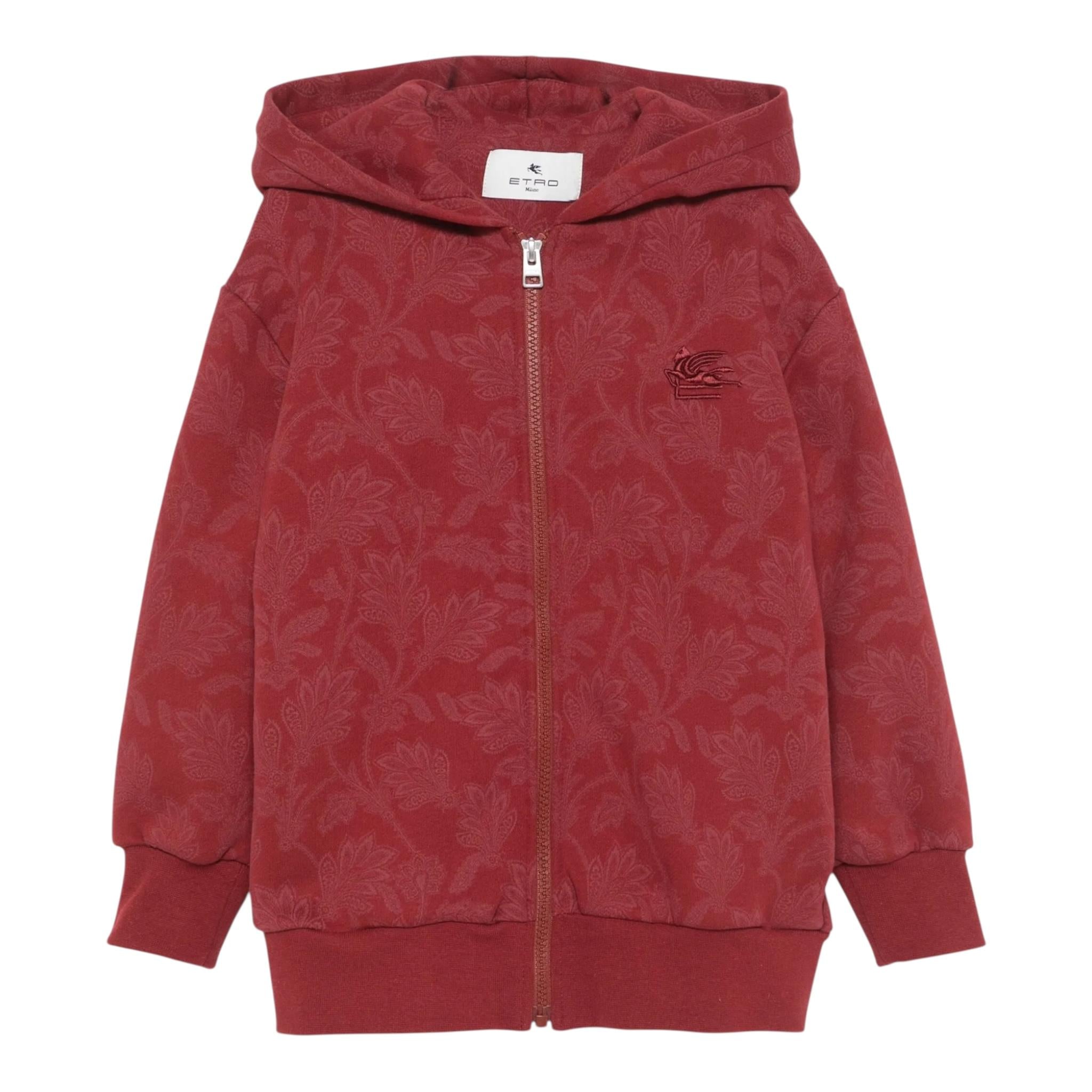 ETRO felpa con zip e cappuccio tinta unita Bordeaux per Bambino GV4P40 BORDEAUX ETRO 